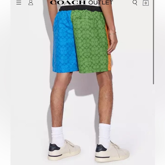 Coach men’s color block signature swim trunk - Picture 2 of 9